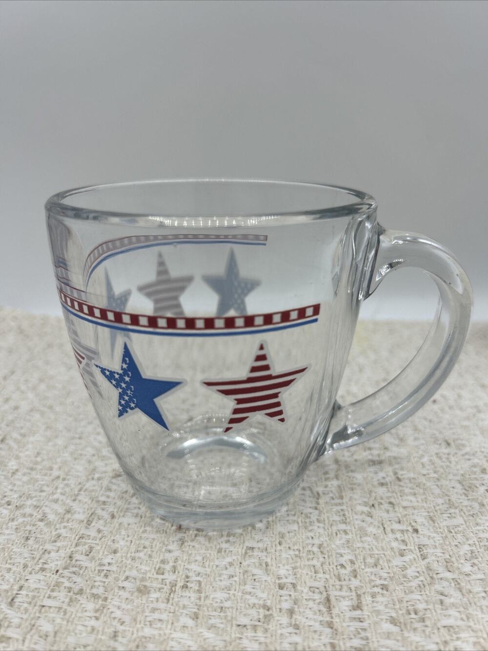 Vintage 1776 1976 American Bicentennial rare Libbey Glass Cup stars stripes EXC